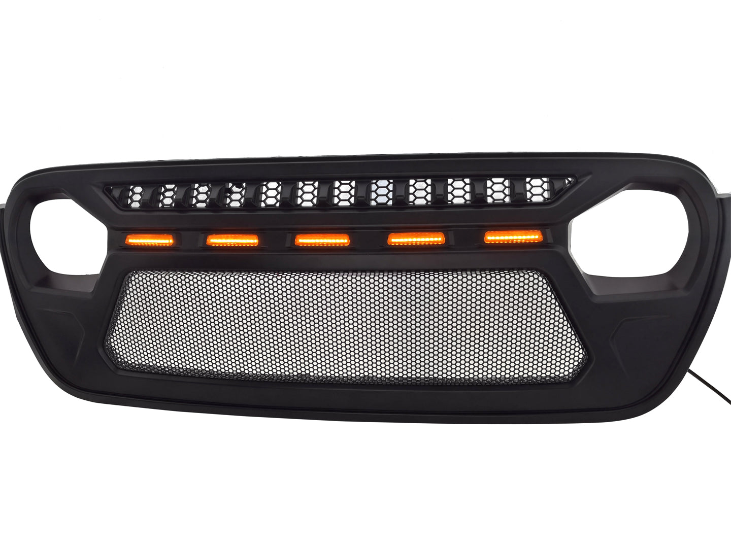 Wrangler/Gladiator Ninja Style Grille w/Steel Mesh & Amber LEDs - 4th GEN, 2018-2022